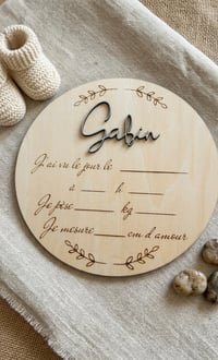 Disque de Naissance Personnalisé "Gabin" – Bois