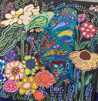 Image 4 of Butterfly in Spring mixed media painting