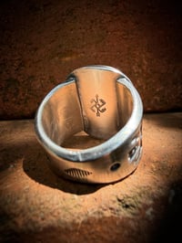 Image 7 of WL&A Handmade Heavy Ingot  Black Jack Thunderbird Ring - Size 10