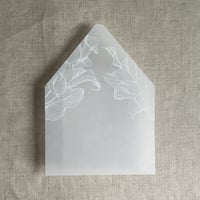 Image 2 of Calla lily white ink print vellum envelope liner PACK of 10