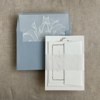 Image 4 of Calla lily white ink print vellum envelope liner PACK of 10