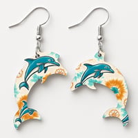 MIAMI DOLPHINS CLAY AND RESIN EARRINGS