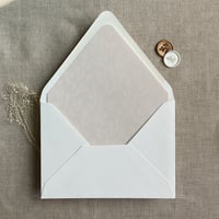Image 3 of White ink print Alice leafy branch envelope liner for A7 euro flap envelope PACK of 10