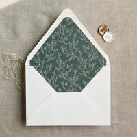 Image 4 of White ink print Alice leafy branch envelope liner for A7 euro flap envelope PACK of 10