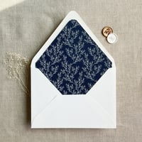 Image 5 of White ink print Alice leafy branch envelope liner for A7 euro flap envelope PACK of 10
