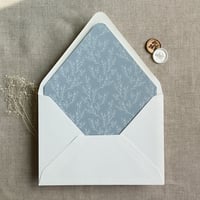 Image 8 of White ink print Alice leafy branch envelope liner for A7 euro flap envelope PACK of 10