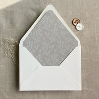 Image 2 of White ink print Alice leafy branch envelope liner for A7 euro flap envelope PACK of 10
