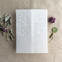 Image 1 of willow rose floral printed vellum wrap for 5x7 inches card PACK of 10