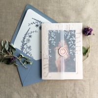 Image 3 of willow rose floral printed vellum wrap for 5x7 inches card PACK of 10