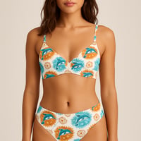 Image 1 of MIAMI DOLPHINS FINS UP BRA AND PANTY SET
