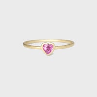 Pink Sapphire Heart Promise Ring