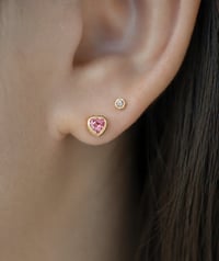 Image 3 of Pink Promise Heart Stud