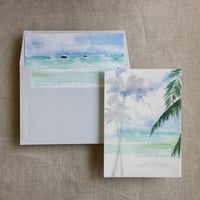 Image 3 of Kai beach wedding white translucent vellum overlays for 5x7 inches cards PACK of 10