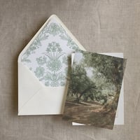 Image 1 of olive tree grove white translucent vellum overlays for 5x7 inches cards PACK of 10