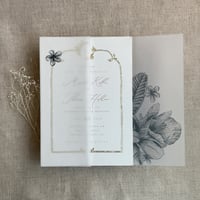 Image 3 of Chelsia tropical floral printed vellum wrap for 5x7 cards PACK of 10
