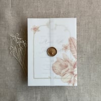 Image 7 of Chelsia tropical floral printed vellum wrap for 5x7 cards PACK of 10
