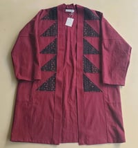 Image 1 of Pieced Studio Coat (Wine)