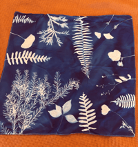 Image 1 of Cyanotype Native Plant Bandana
