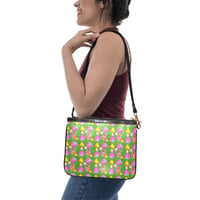 Image 2 of girl with hood cape heart lemon pattern green Small Shoulder Bag