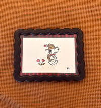Camping Snoopy with frame 5x7 - roses