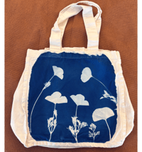 Image 1 of Cyanotype California poppy tote