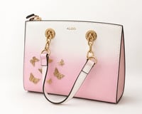 Image 1 of  ALDO White and Pink Ombre Shoulder Bag with Gold Butterfly Accents