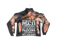 Image 2 of Michael Jackson Lauren Hill custom upcycled reworked Screen Print bleached quarter zip sweatshirt
