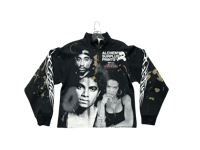 Image 1 of Michael Jackson 2Pac custom upcycled reworked Screen Print bleached quarter zip sweatshirt