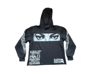 Image 1 of Michael Jackson custom upcycled reworked Screen Print black hoodie 