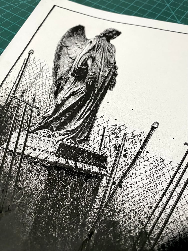 Image of 'fenced angel' original collage
