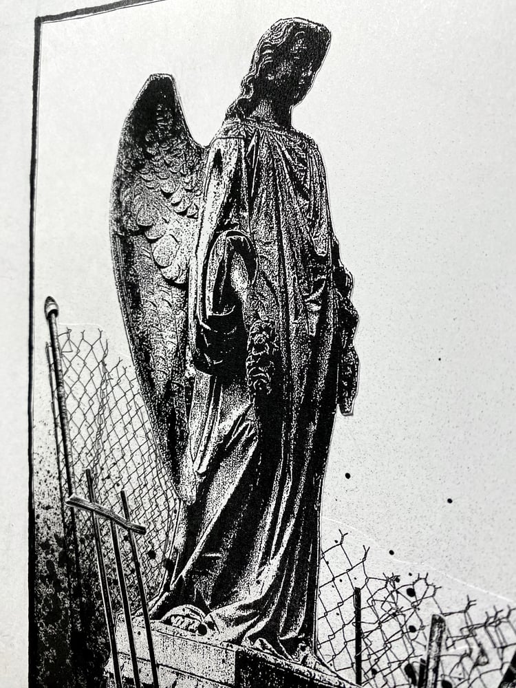 Image of 'fenced angel' original collage