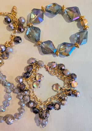 Image of JEWELRY DESTASH! ~ 5 Sparkling, Blingy, New Orleans Themed Bracelets LOT 1