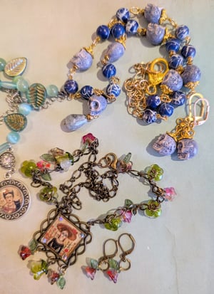 Image of JEWELRY DESTASH! ~ Skulls and Muertitos and Frida Assorted Jewelry LOT 5