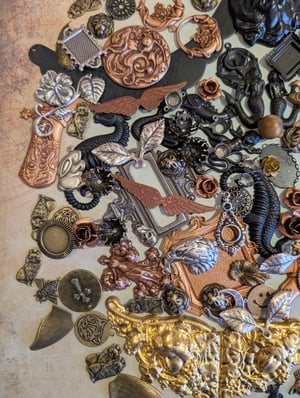 Image of DESTASH! ~ Eclectic Assortment of Brass/Metal Stampings for Assemblages