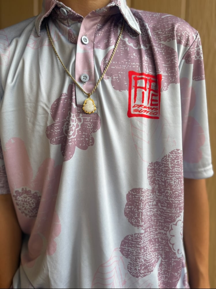 Image of PAISLEY SAKURA PURPLE DRI FIT POLO SHIRT