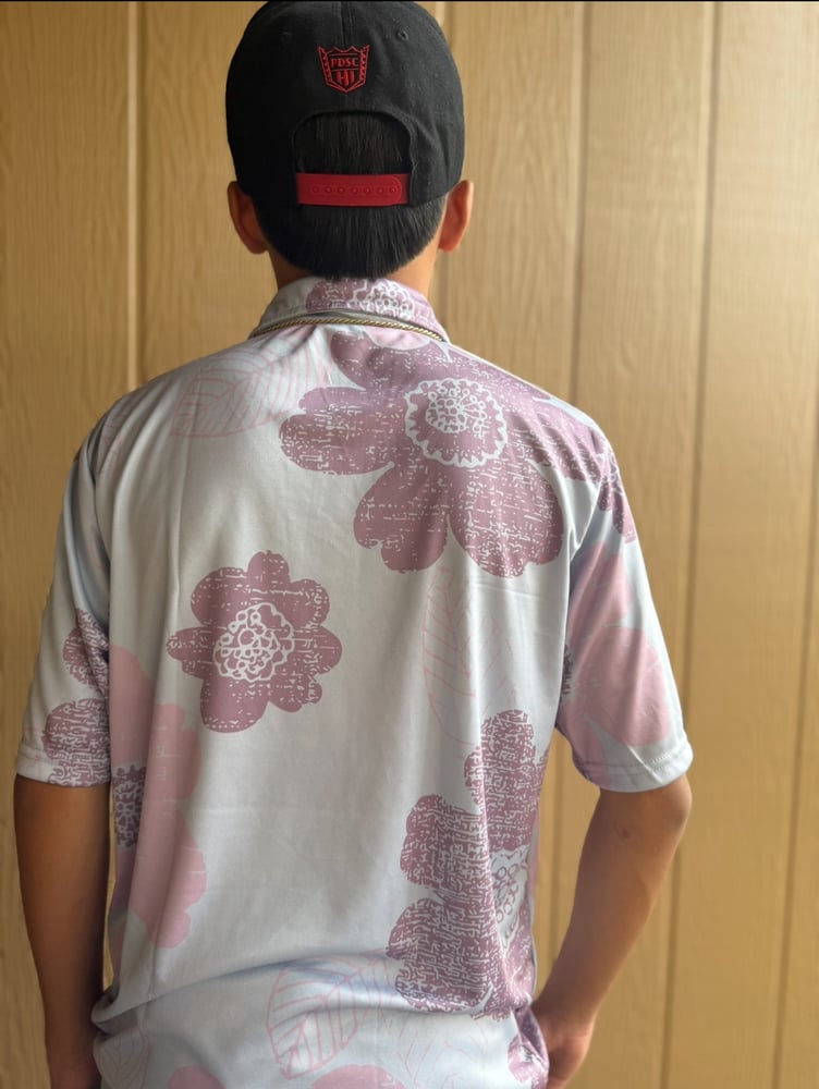 Image of PAISLEY SAKURA PURPLE DRI FIT POLO SHIRT