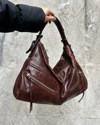 Image 1 of BURGUNDY BROWN LEATHER BAG