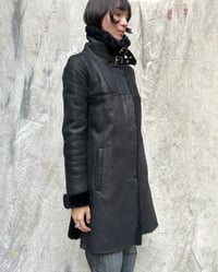 Image 2 of ITALIAN BLACK LEATHER COAT