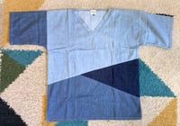 Image 2 of Or Slow Japan indigo dyed patchwork t-shirt, size 2 (fits L/XL)