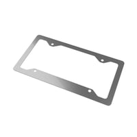 Image 2 of Metal License Plate Frame — Slim Brushed Stainless Steel Car Frame