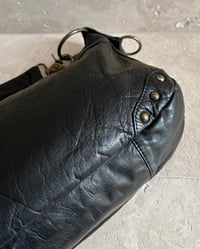 Image 5 of BLACK DISTRESSED LEATHER STUD BAG