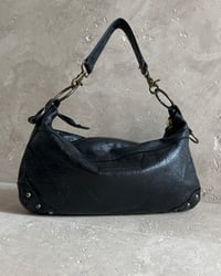 Image 3 of BLACK DISTRESSED LEATHER STUD BAG