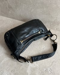 Image 4 of BLACK DISTRESSED LEATHER STUD BAG
