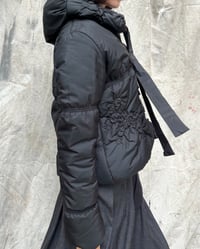 Image 3 of BLACK FLORAL PUFFER JACKET