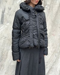 Image 2 of BLACK FLORAL PUFFER JACKET
