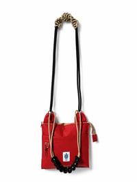 Image 1 of DOUBLE FACE BABY BAG - brick red / beige
