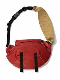 Image 2 of DOUBLE FACE FANNY PACK - brick red/ beige