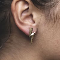Image 2 of Lightning Bolt Studs (18ct Gold Plated)