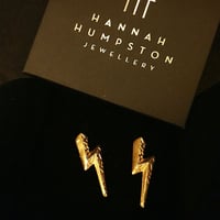Image 3 of Lightning Bolt Studs (18ct Gold Plated)
