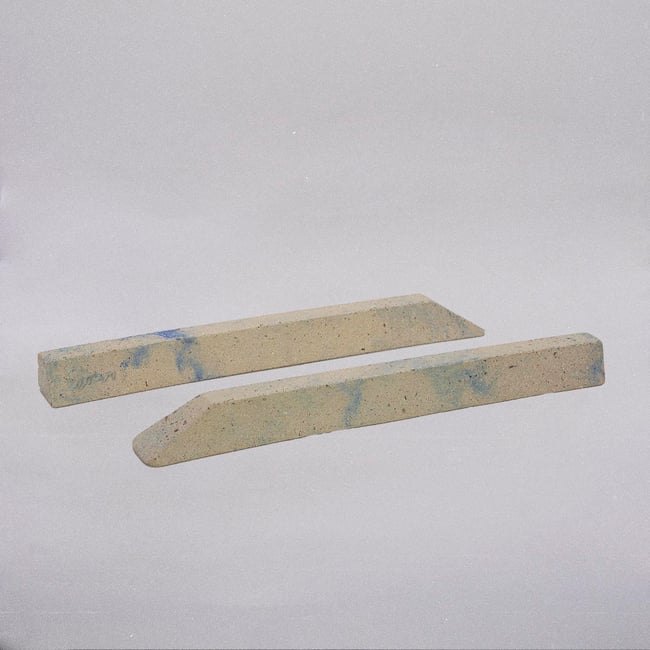 LONG BEIGE AND BLUE PARKING BLOCK